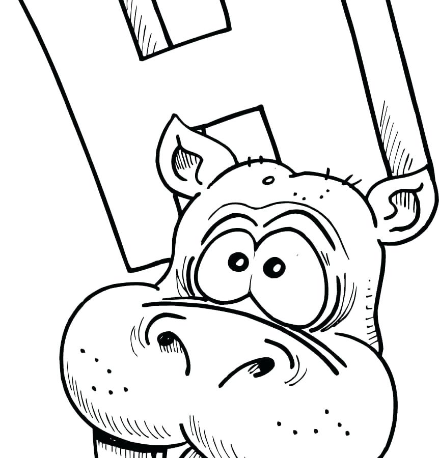 862x900 Sweet Pages Image Cartoon Hippopotamus Coloring Page For Kids
