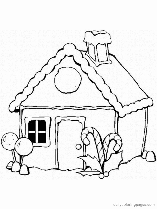 600x800 Gingerbread House Coloring Pages