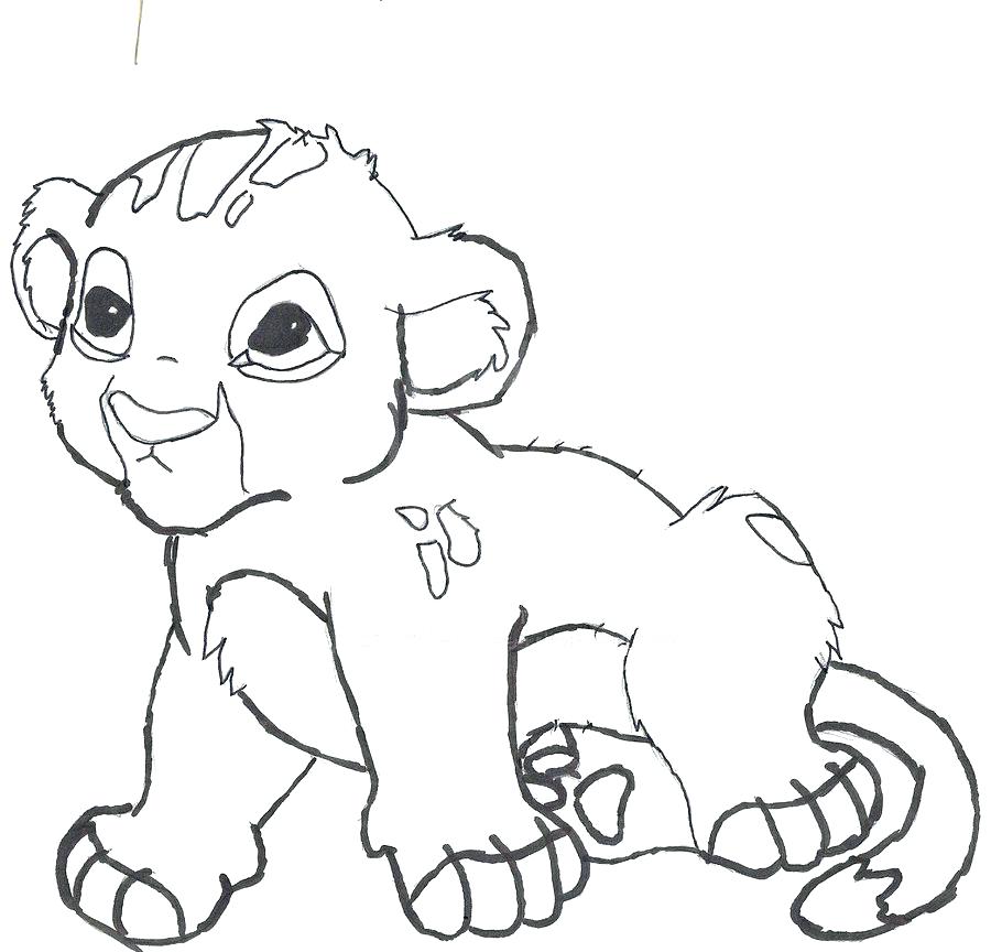 900x864 Baby Lion Coloring Pages