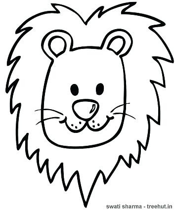 354x425 Coloring Page Lion Lions Face Pages Draw A Cartoon Printable