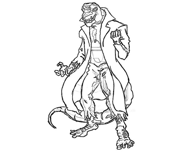 600x500 Spiderman The Lizard Coloring Pages