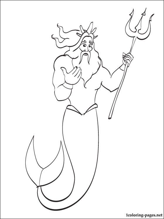 560x750 King Triton Coloring Pages Door Decorations