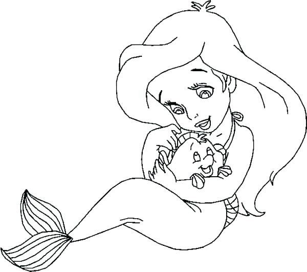 600x531 Mermaid Coloring Pages For Kids Cute Mermaid Coloring Pages