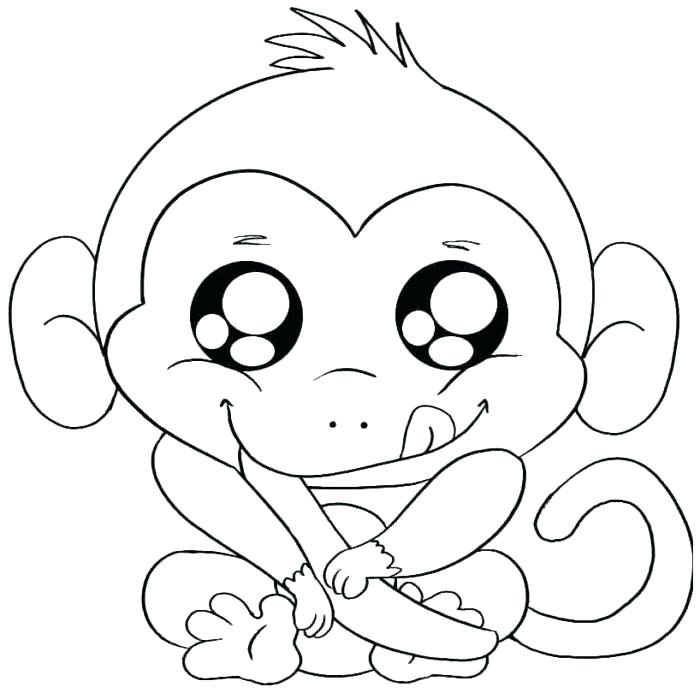 700x693 Monkey Coloring Pictures Cute Monkey Coloring Pages Very Happy