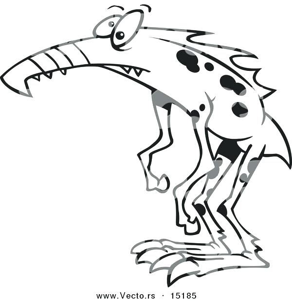 600x620 Monster Coloring Page Cartoon Monster Coloring Pages Vector