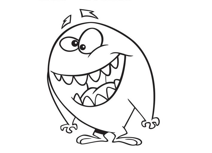 709x513 Silly Monster Coloring Pages