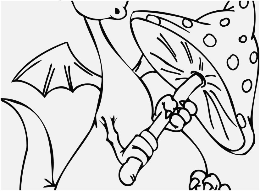 827x609 Mushroom Coloring Pages Footage Cartoon Dragon With A Mushroom