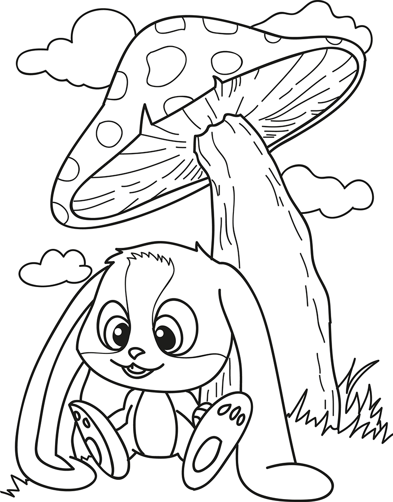 800x1023 Download Or Print The Free Bunny Mushroom Coloring Page And Find