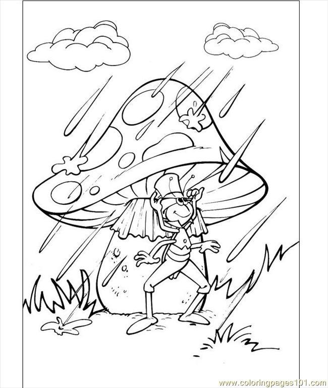 650x769 Flip Under The Mushroom In The Rain Coloring Page Coloring Page