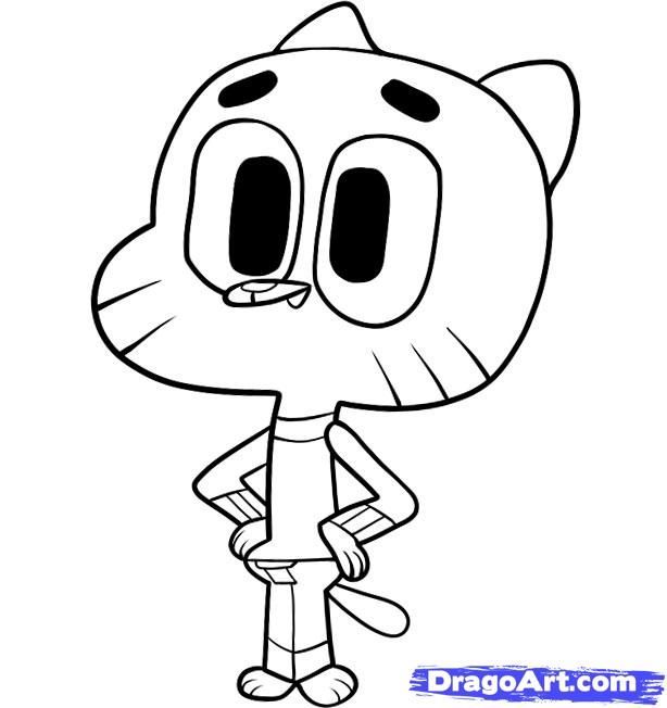 614x652 Gumball New Character Coloring Page From The Amazing World