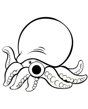 290x358 Printable Cartoon Octopus Coloring Page