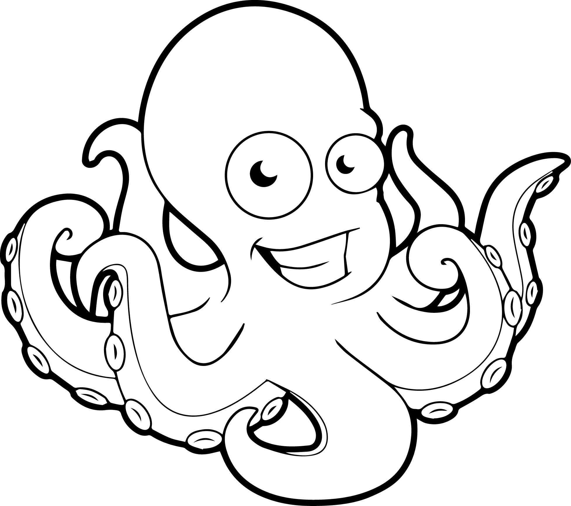 1955x1734 Cool Cartoon Octopus Free Coloring Page Mcoloring