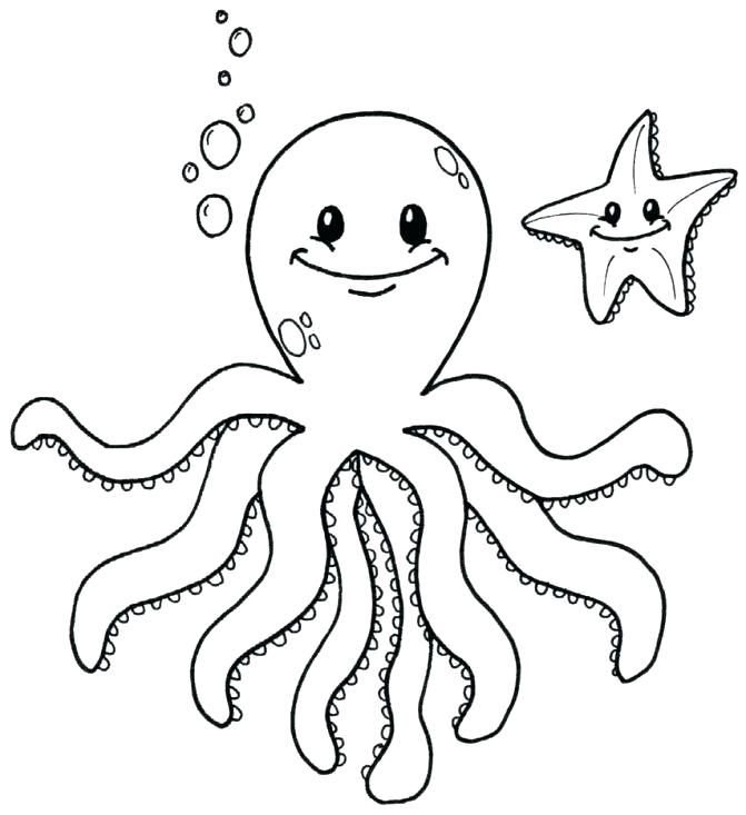 671x733 Cartoon Octopus Coloring Pages Best Images Felt Sheets For Kids