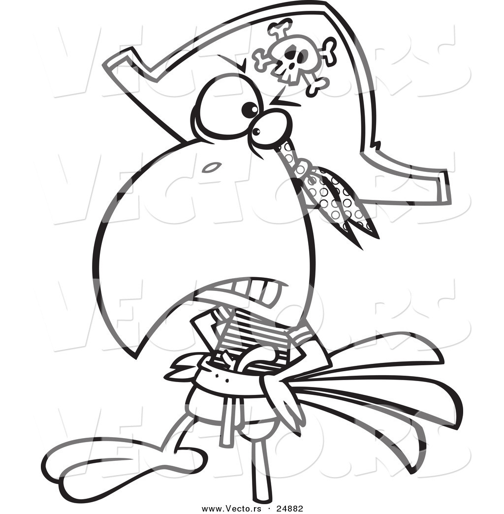 1024x1044 Vector Of A Cartoon Goofy Pirate Parrot With A Peg Leg