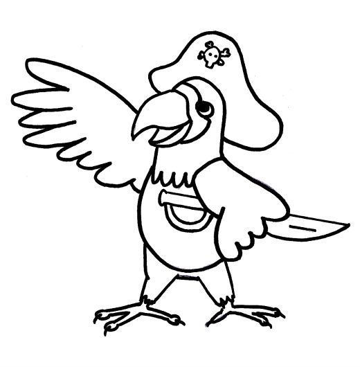 520x530 Parrot Coloring Pages
