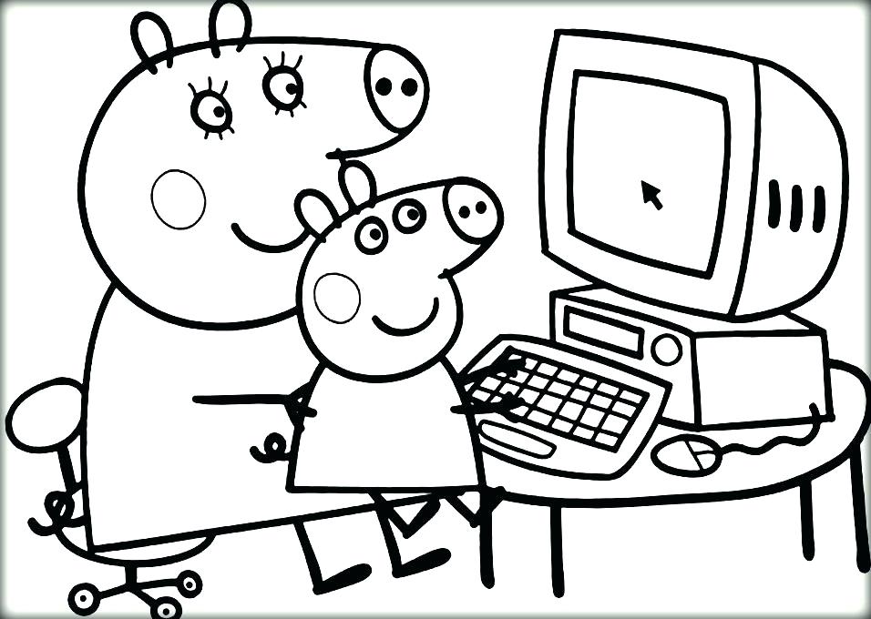 956x680 Coloring Pages Of Pigs Pig Coloring Book Pigs Cartoon Coloring
