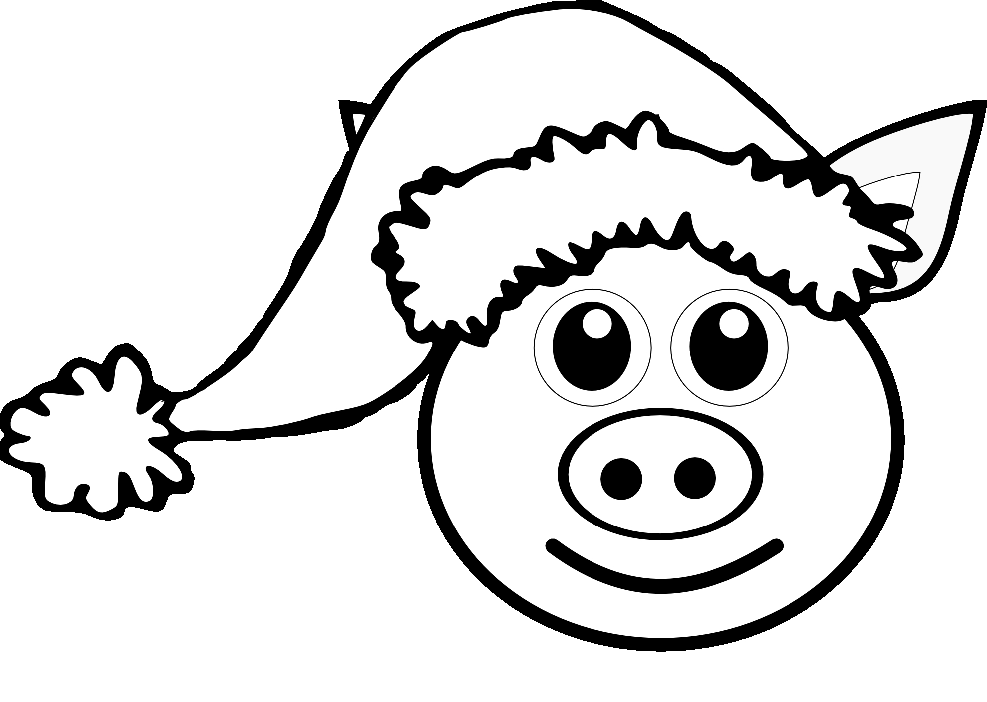 1979x1408 Cool Cartoon Cute Pig Coloring Page Vector Illustration Full Size
