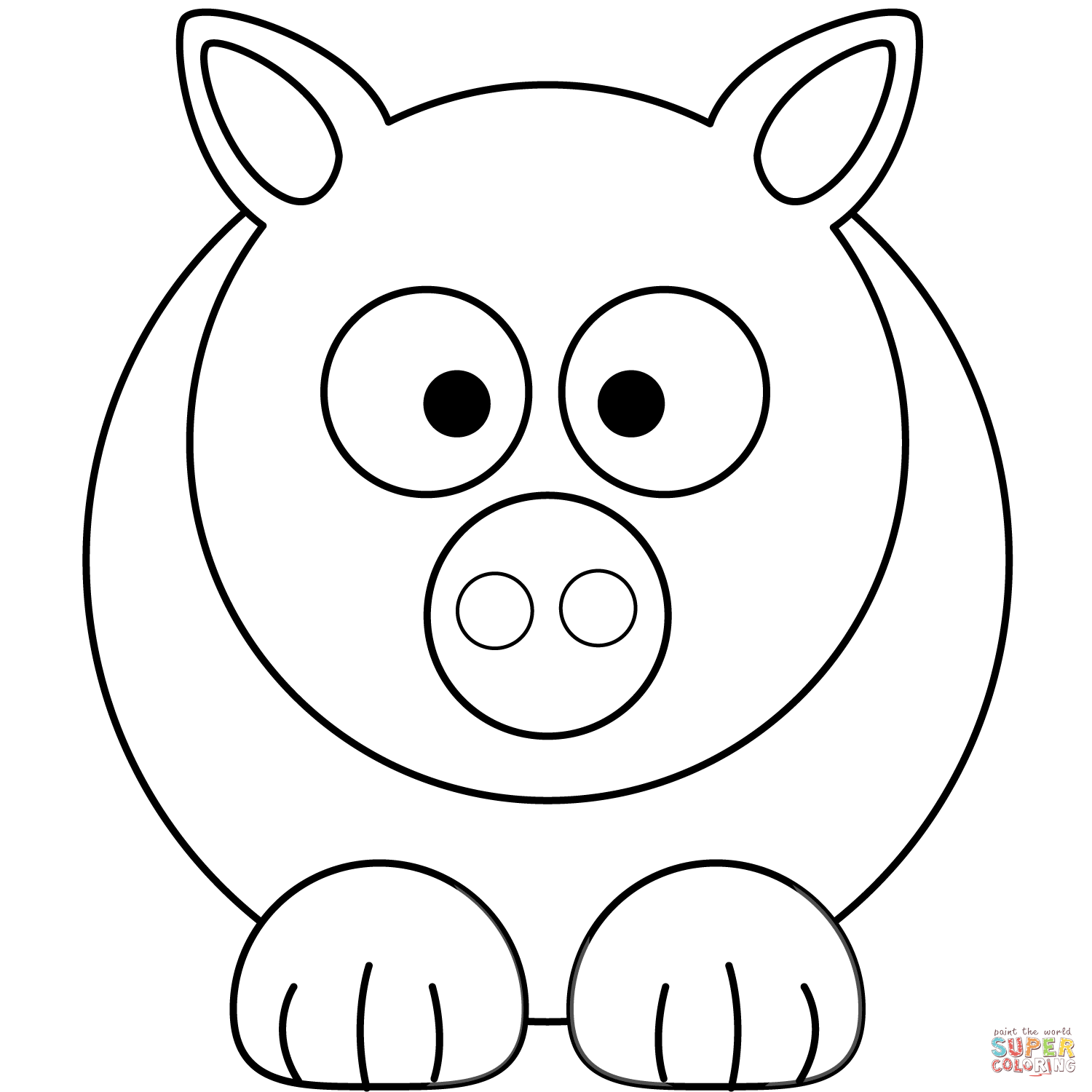 1500x1500 Elegant Simple Cartoon Pig Coloring Page Have Pig Coloring Page