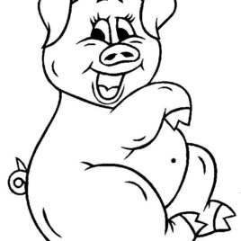 268x268 Cartoon Pig Coloring Page Archives