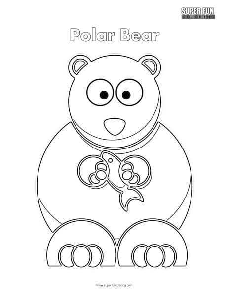 464x600 Cartoon Polar Bear Coloring Page