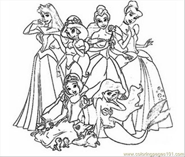 650x554 Disney Princess Coloring Coloring Page