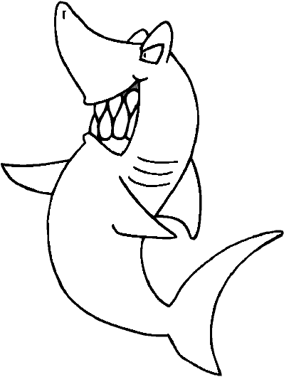399x530 Cartoon Shark Coloring Page Coloring Book