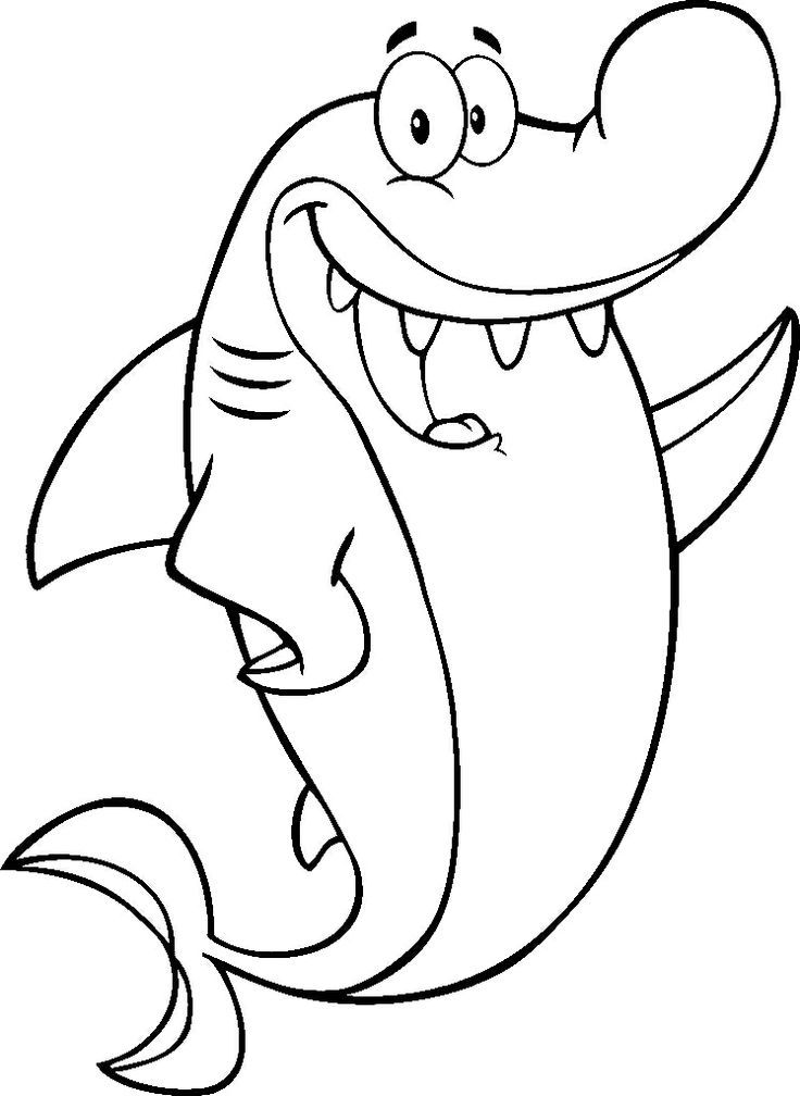 736x1008 Cartoon Shark Coloring Pages Cute Shark Coloring Pages Color Bros