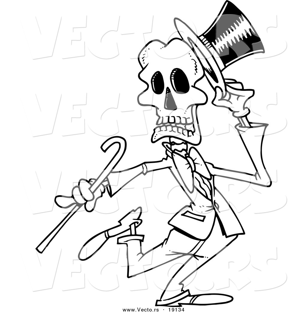 1024x1044 Vector Of A Cartoon Dancing Skeleton