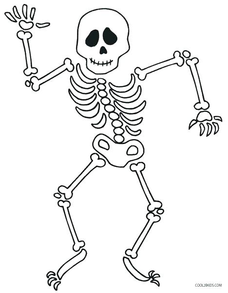 468x600 Skeleton Face Coloring Page