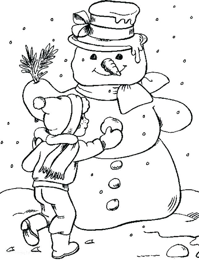 644x843 Coloring Pages Snowman