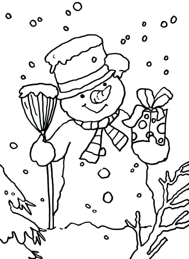 736x1010 Cute Snowman Coloring Pages