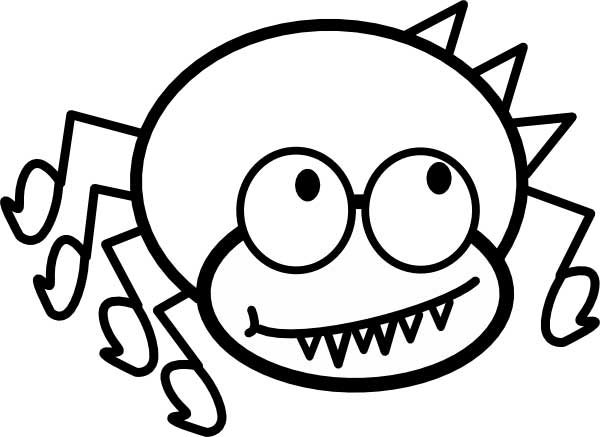 600x437 Cartoon Spider Coloring Page For Kids