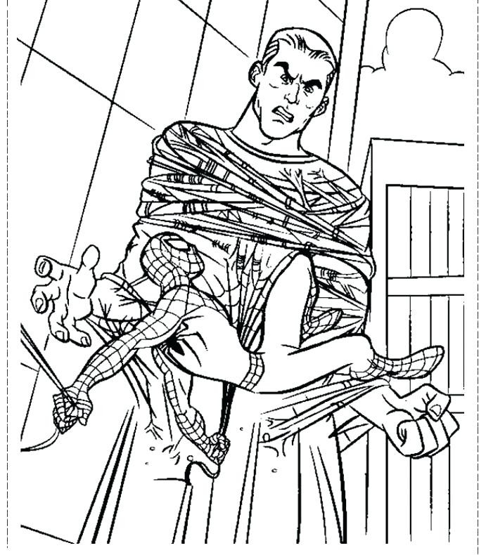 691x790 Spiderman Coloring Pages Sandman Fun Tie Cartoon