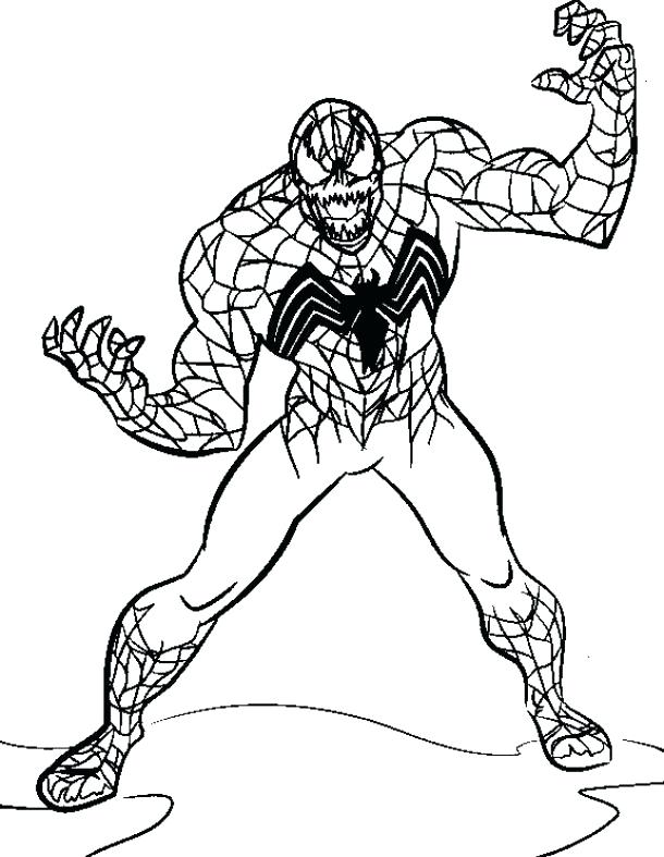 610x787 Cartoon Spiderman Coloring Page The Evil Venom Pages Fuhrer Von