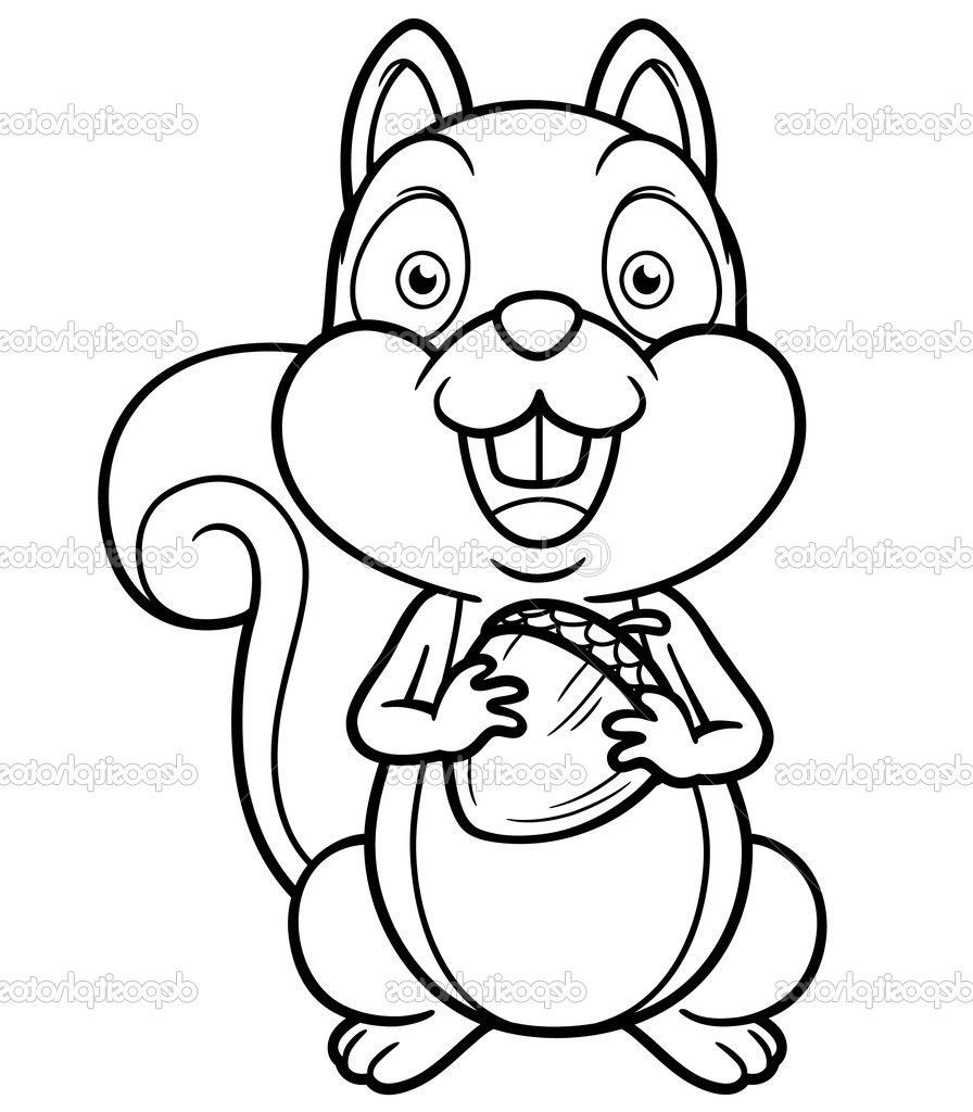 896x1024 The Best Cartoon Squirrel Coloring Page Kids Of Popular