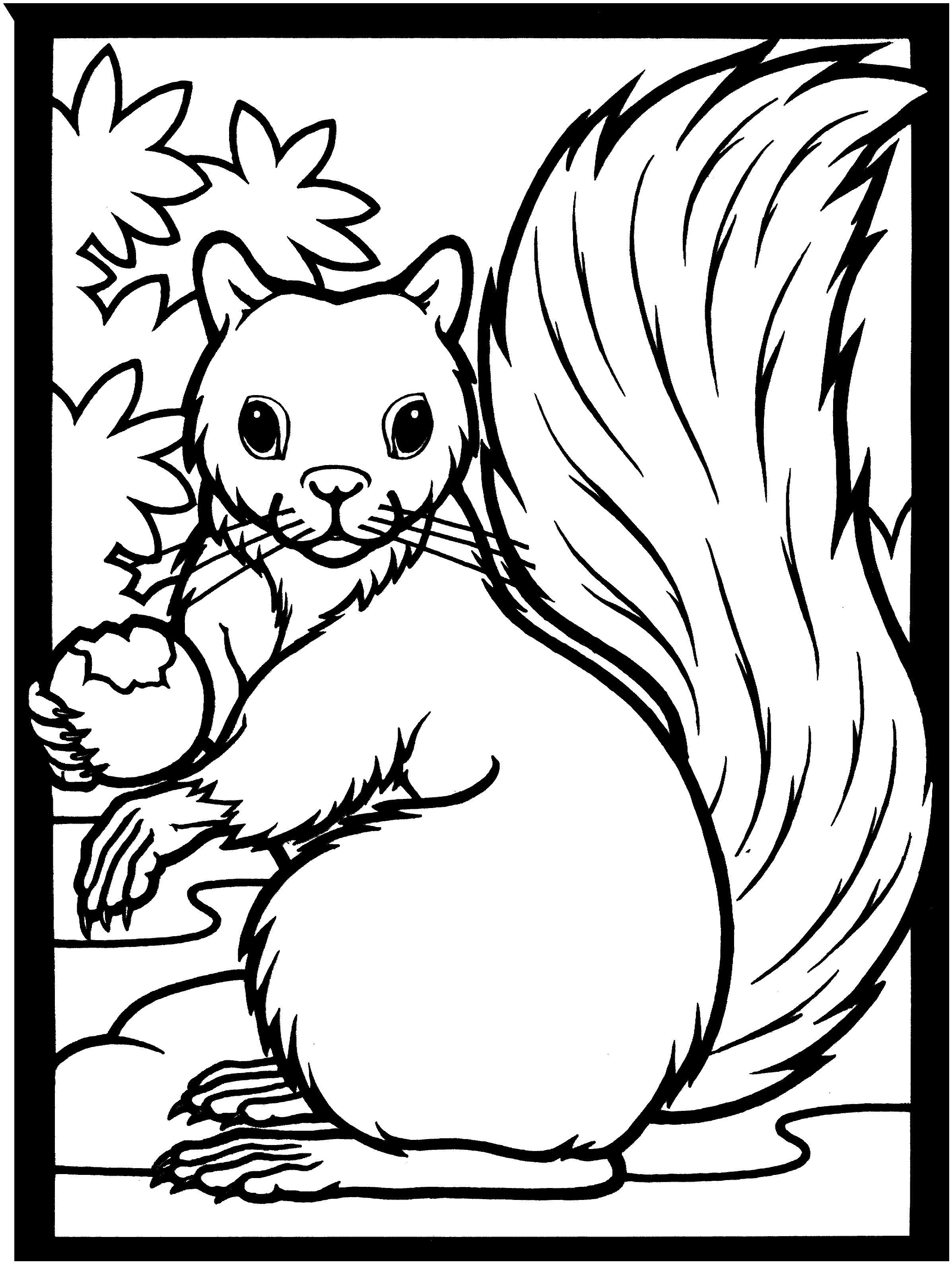 2394x3177 Unique Squirrel Coloring Page Design Printable Coloring Sheet