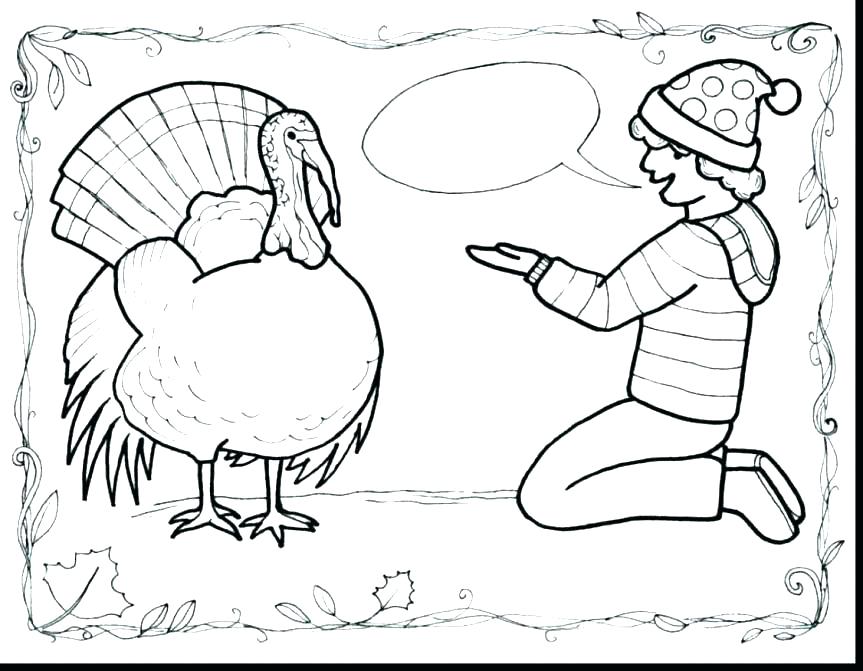 863x671 Thanksgiving Turkey Coloring Page Printable Cute Thanksgiving