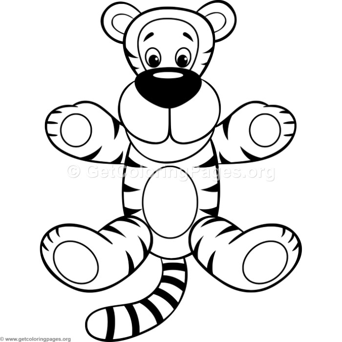 700x700 Simple Cartoon Tiger Coloring Pages