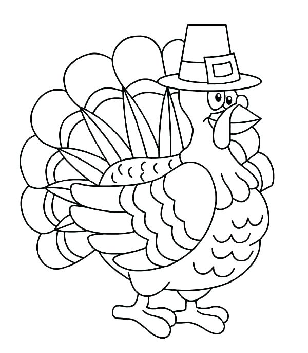 600x686 Turkey Coloring Pages For Kids Printable Turkey Coloring Pages