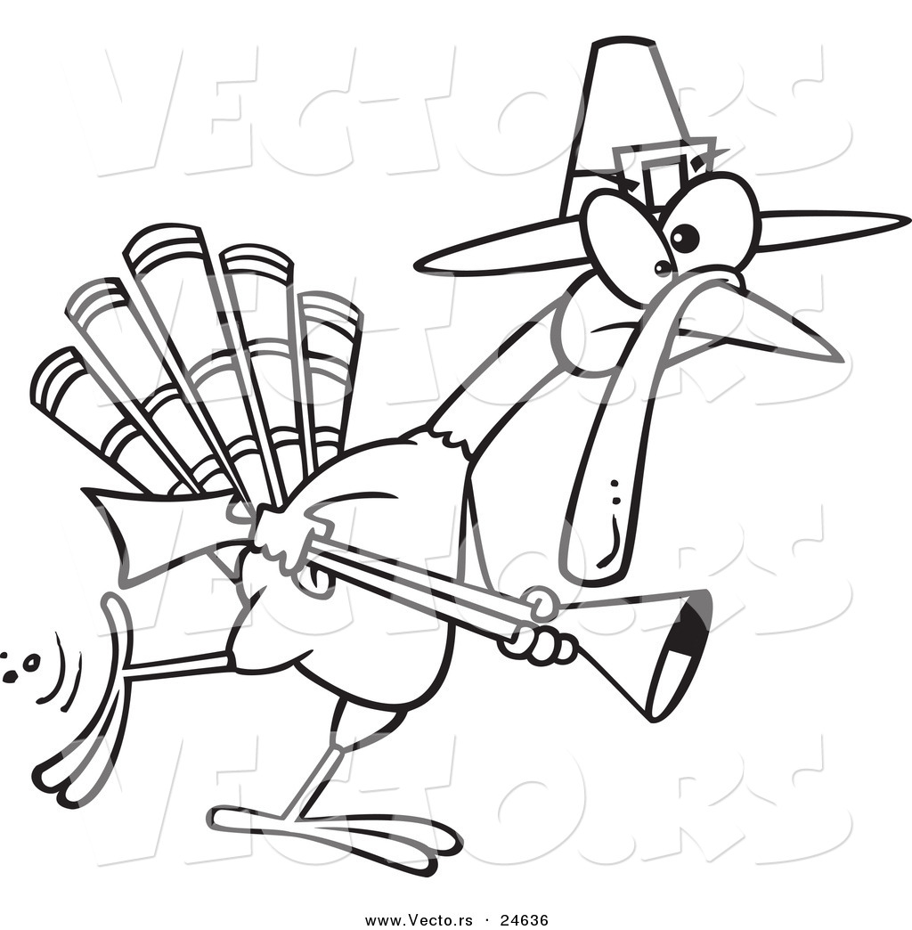 1024x1044 Vector Of A Cartoon Turkey Pilgrim Hunting