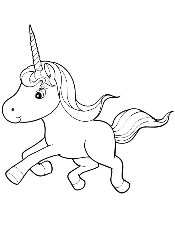 612x792 Cute Unicorn Coloring Pages