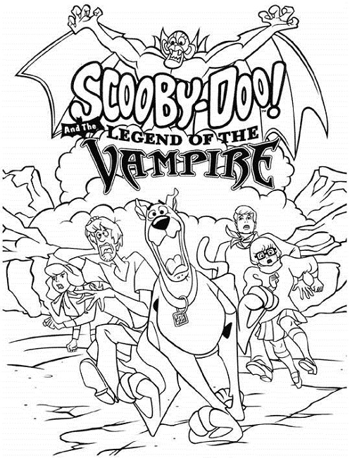 497x650 Scooby Doo Vampire Coloring Pages Cartoon Kids