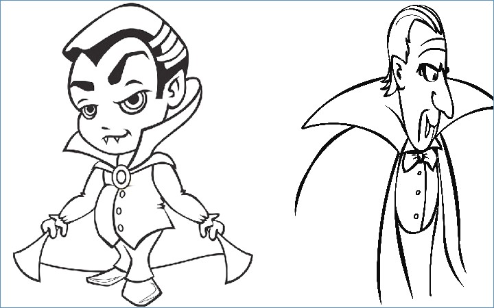720x450 Cute Vampire Halloween Coloring Pages