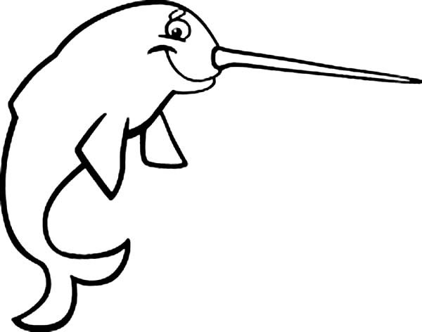 600x472 Narwhal Coloring Pages, Narwhal Coloring Pages Swimming