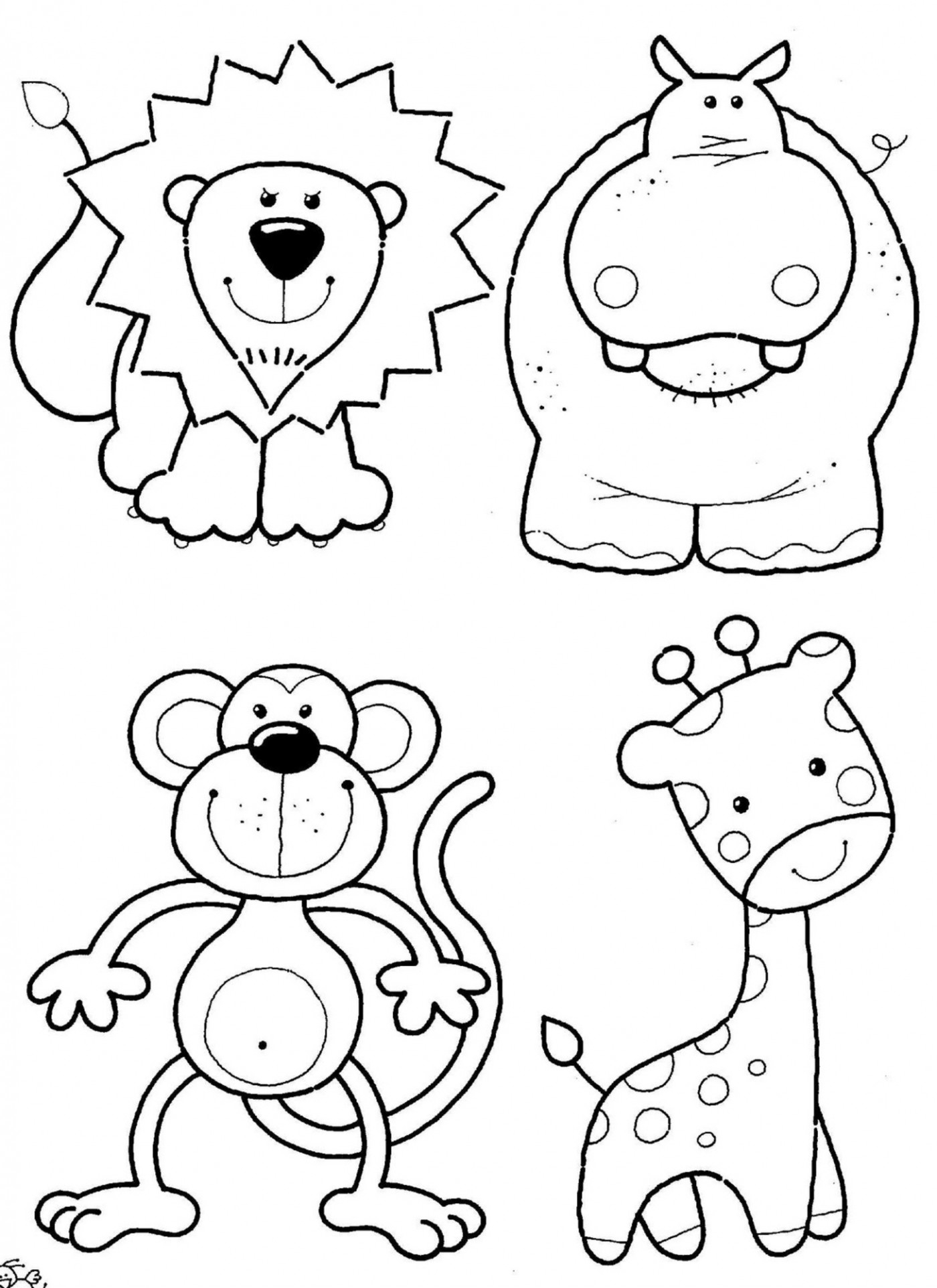 1400x1924 Cartoon Zoo Animals Coloring Pages Coloring Pages Animals