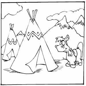 300x300 Teepees And Horse Coloring Pages