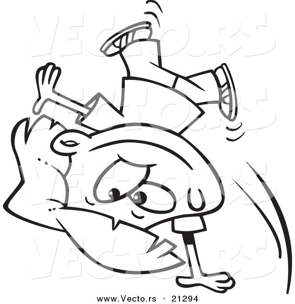 600x620 Vector Of A Cartoon Girl Doing A Cartwheel