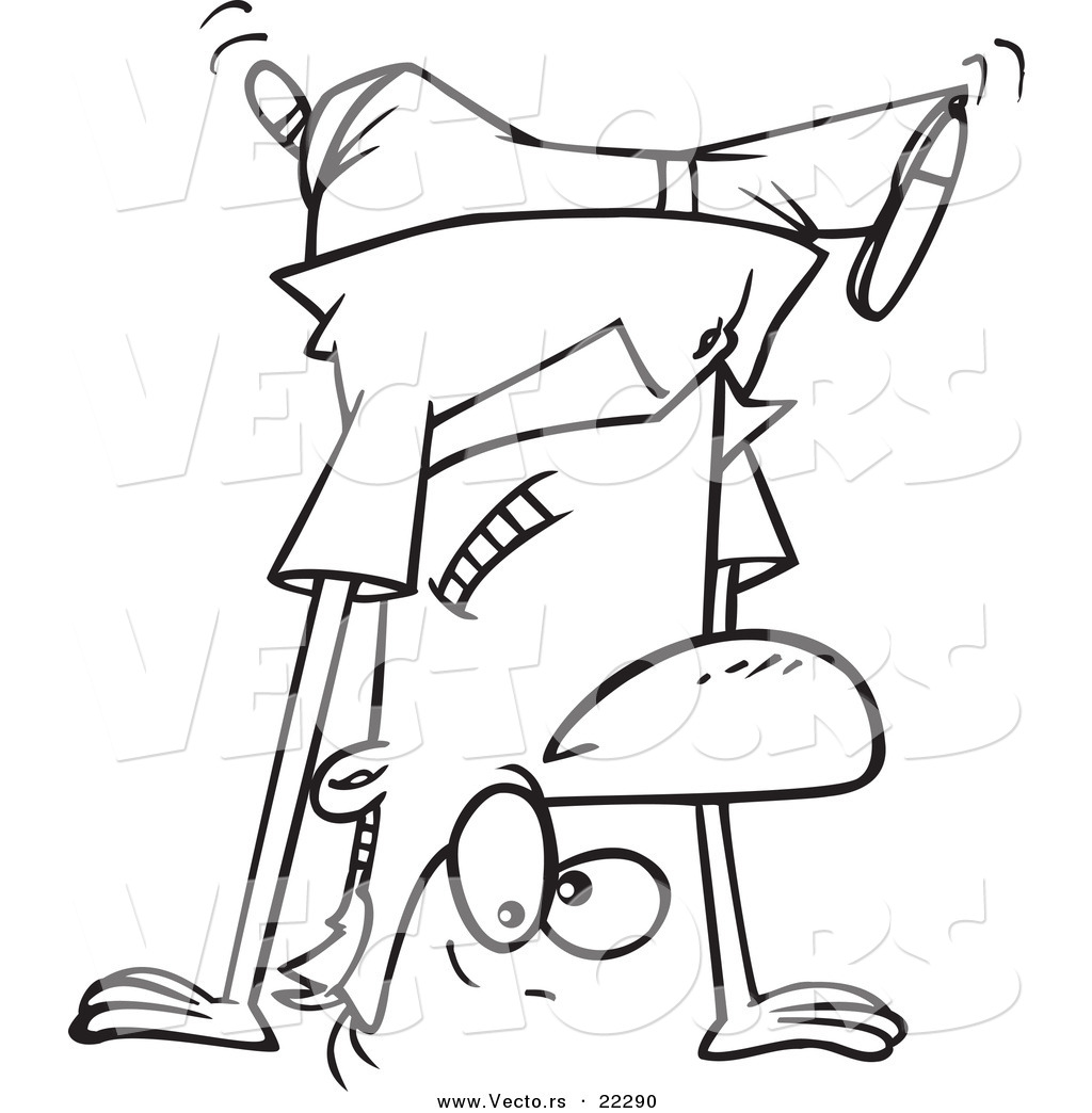 1024x1044 Vector Of A Cartoon Man Doing A Cartwheel