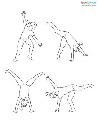 329x425 Children Doing Cartwheels Coloring Pages