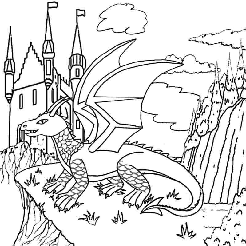 Castle And Dragon Coloring Pages at GetDrawings | Free download